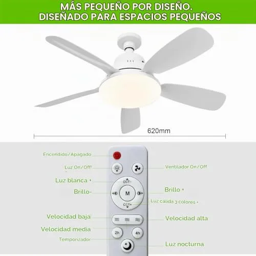 joyshie ▫️ Ventilador de teto E27 LED, instalação fácil, design compacto 3