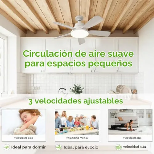 joyshie ▫️ Ventilador de teto E27 LED, instalação fácil, design compacto 5