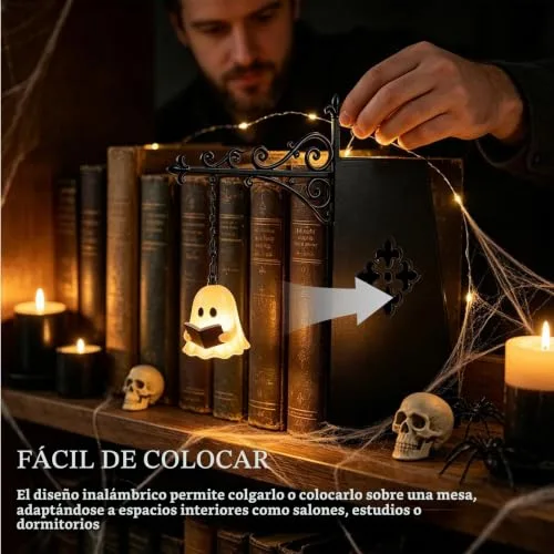 CHENBOOW ▫️ Candeeiro de biblioteca, bonito candeeiro de leitura com forma de fantasma 5