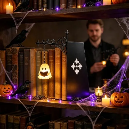 CHENBOOW ▫️ Candeeiro de biblioteca, bonito candeeiro de leitura com forma de fantasma 6