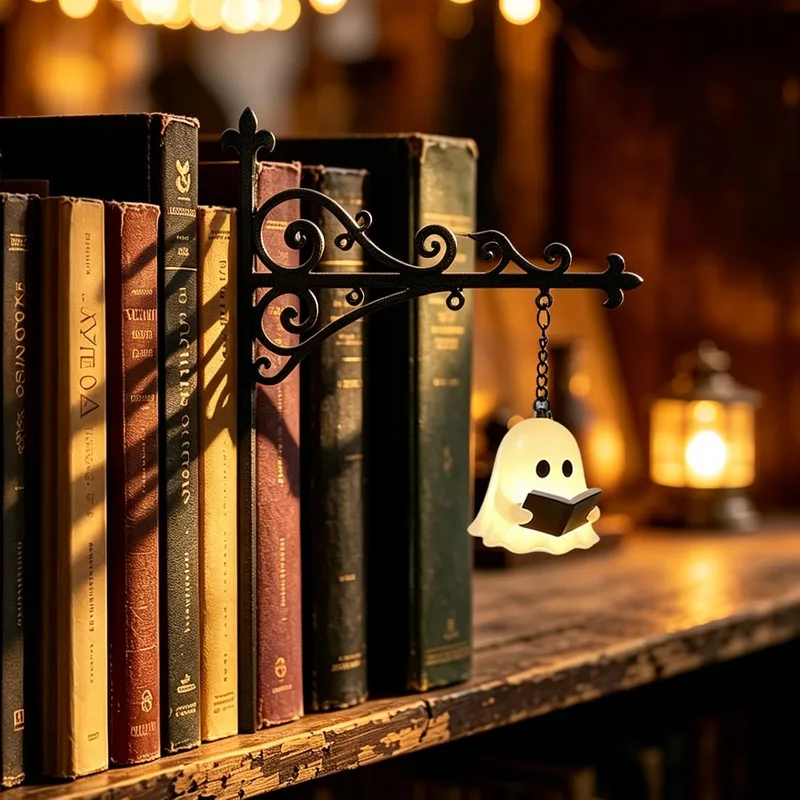 CHENBOOW ▫️ Candeeiro de biblioteca, bonito candeeiro de leitura com forma de fantasma