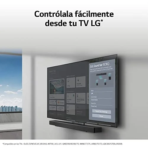 LG ▫️ SC9S - Barra de som Bluetooth 5.0, 3.1.3 canais, 400 W, subwoofer sem fios, Dolby Atmos, DTS:X, IMAX Enhanced, áudio de alta resolução 24 bits/96 kHz, cor cinzento escuro 6