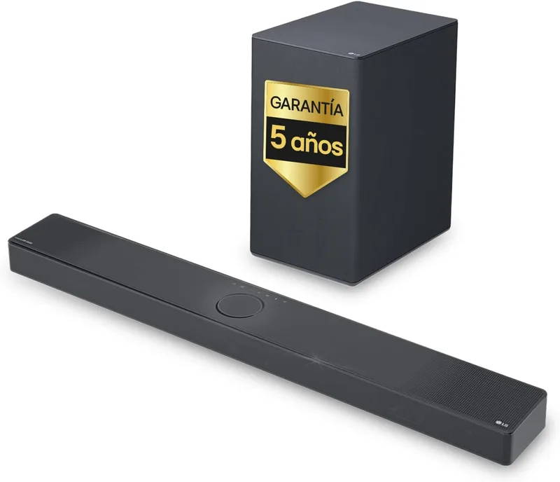 LG ▫️ SC9S - Barra de som Bluetooth 5.0, 3.1.3 canais, 400 W, subwoofer sem fios, Dolby Atmos, DTS:X, IMAX Enhanced, áudio de alta resolução 24 bits/96 kHz, cor cinzento escuro