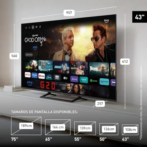 Panasonic ▫️ TV-43W80C, 4K UHD Vivid QLED+, Glare Free Pro, Fire TV, Smart TV 6