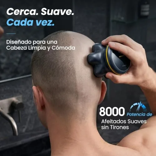 MAXGROOM ▫️ 6D Máquina de barbear para a cabeça masculina, Máquina de barbear para a cabeça, Cinza 2
