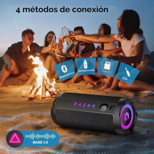 coioc ▫️ Altifalante Bluetooth portátil de 25 W, altifalantes de graves duplos, 25 horas de reprodução 6