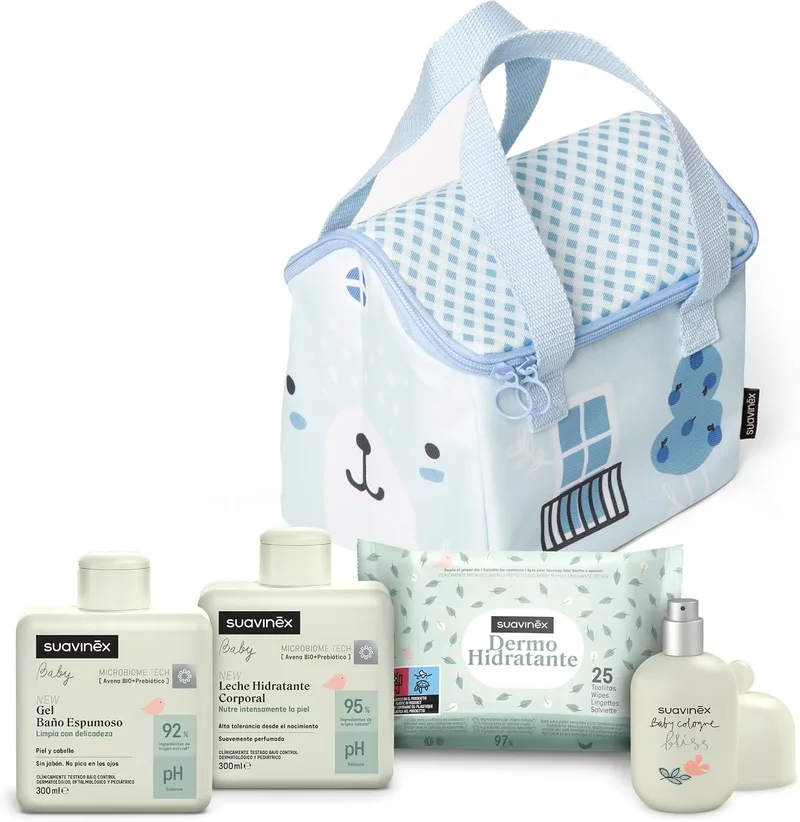 SUAVINEX ▫️ Conjunto de Presentes para Recém-Nascidos + Produtos de Higiene Infantil, Azul