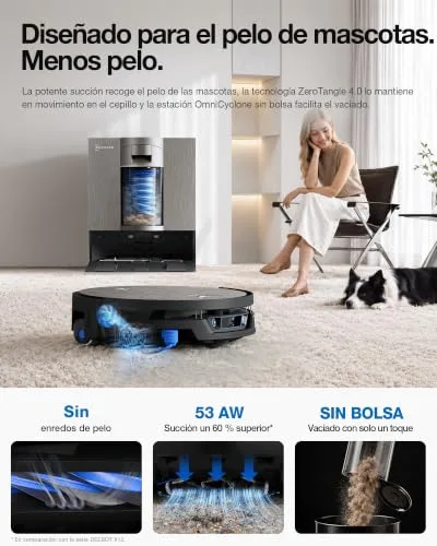 ECOVACS ▫️ Kit de manutenção X12S OMNICYCLONE para robô aspirador e esfregador, 27 000 Pa 4