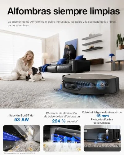 ECOVACS ▫️ Kit de manutenção X12S OMNICYCLONE para robô aspirador e esfregador, 27 000 Pa 7