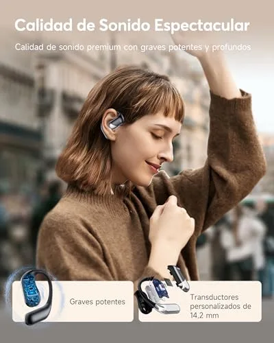 Paekole ▫️ Auscultadores sem fios Bluetooth 6.1, Auscultadores sem fios do tipo «open ear» 5