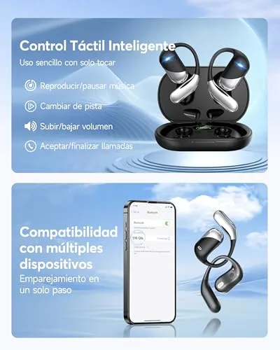 Paekole ▫️ Auscultadores sem fios Bluetooth 6.1, Auscultadores sem fios do tipo «open ear» 7