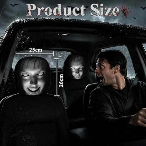 Vibbang ▫️ Conjunto de 4 capas para encostos de cabeça de carro Ghost Face 6