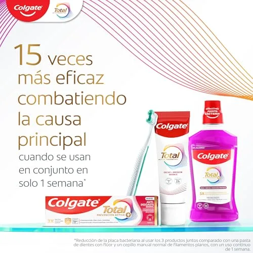 Colgate ▫️ Total Prevenção Ativa + Anti-Desgaste Dentário Pasta de dentes 75 ml (Embalagem de 4) 4