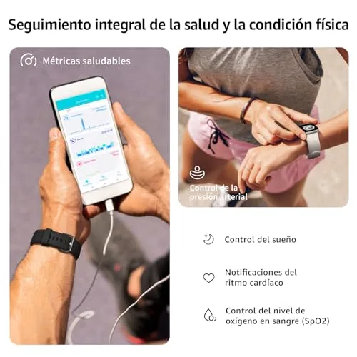 AcclaFit ▫️ Relógio inteligente para homem e mulher, relógio inteligente de 1,85" com chamadas Bluetooth, mais de 140 modos desportivos, com SpO2/medidor de pulsação/monitor de sono/podómetro, relógio inteligente à prova de água IP68 para Android e iOS 4