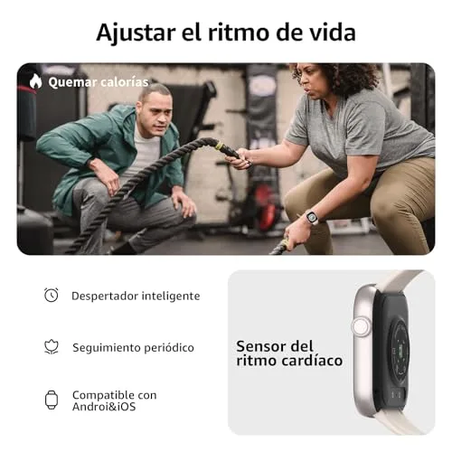 AcclaFit ▫️ Relógio inteligente para homem e mulher, relógio inteligente de 1,85" com chamadas Bluetooth, mais de 140 modos desportivos, com SpO2/medidor de pulsação/monitor de sono/podómetro, relógio inteligente à prova de água IP68 para Android e iOS 5