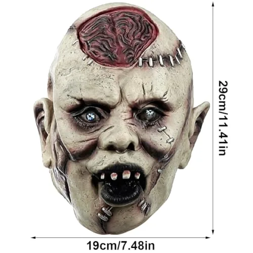 ZesGlyxyr ▫️ Máscara de terror para o Halloween, Máscara de terror para adultos, Máscara de fantasia, Acessórios para festas de Halloween, Cosplay 2