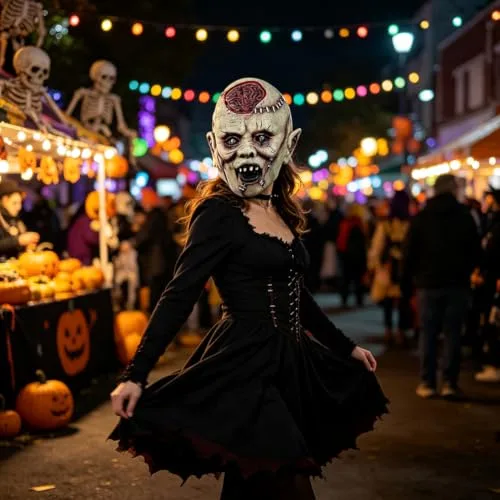 ZesGlyxyr ▫️ Máscara de terror para o Halloween, Máscara de terror para adultos, Máscara de fantasia, Acessórios para festas de Halloween, Cosplay 6