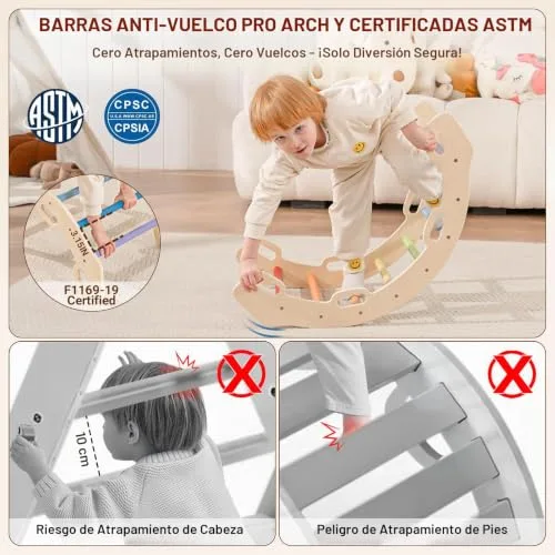 COSYLAND ▫️ 8 em 1: Triângulo de Escalada Montessori com Arco e Rampa 6