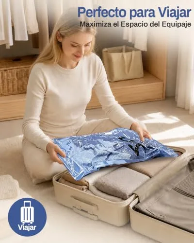 Raplink ▫️ Sacos de vácuo para roupa com bomba de vácuo elétrica sem fios, que incluem 16 sacos de vácuo (3 * 74 x 54 cm, 5 * 64 x 47 cm, 8 * 50 x 40 cm),adequados para viagens, mudanças e armazenamento 7