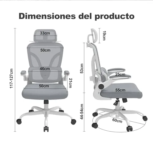 Ximstar ▫️ Cadeira ergonómica de escritório com apoio lombar ajustável 2