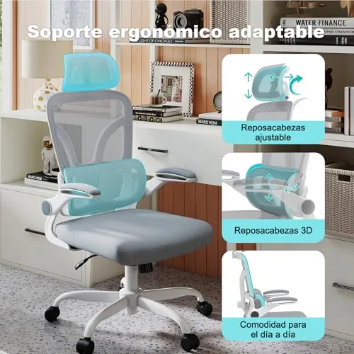 Ximstar ▫️ Cadeira ergonómica de escritório com apoio lombar ajustável 3