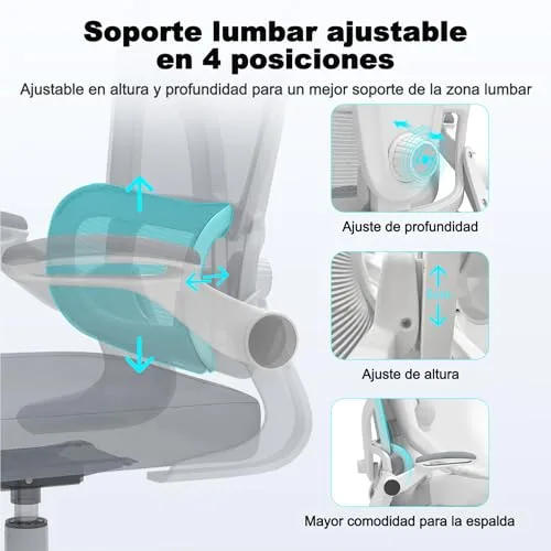 Ximstar ▫️ Cadeira ergonómica de escritório com apoio lombar ajustável 4