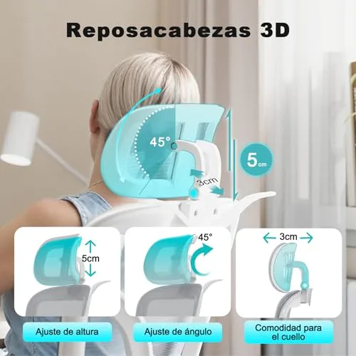 Ximstar ▫️ Cadeira ergonómica de escritório com apoio lombar ajustável 5
