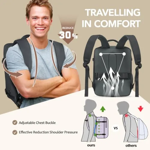 Xkdoai ▫️ Mochila de viagem para cabine de avião, 40x30x20, para a Ryanair – Bagagem de mão 3