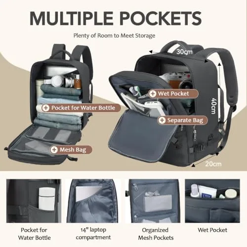 Xkdoai ▫️ Mochila de viagem para cabine de avião, 40x30x20, para a Ryanair – Bagagem de mão 5
