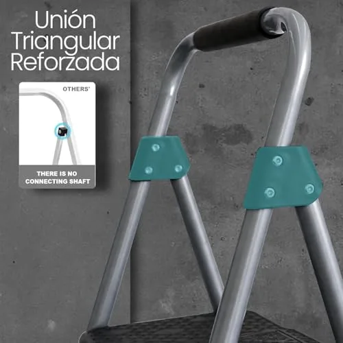 UZIRO ▫️ Escada dobrável de 4 degraus, antiderrapante, leve 5