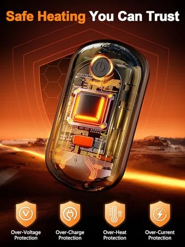 Fovendi ▫️ Aquecedores de mãos recarregáveis, conjunto de 2 aquecedores magnéticos de grafeno com 3 níveis de temperatura (45/50/55 °C), 2000 mAh, portáteis para campismo, golfe, atividades ao ar livre, presente 6