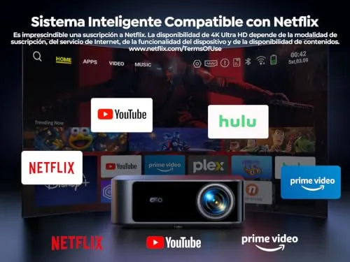 TOPTRO ▫️ Projetor 4K | Alto brilho 1700 ANSI | Compatível com Netflix | Áudio Dolby de 50 W 4