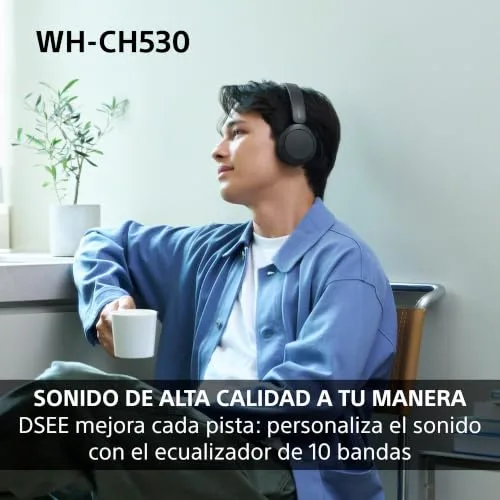 Sony ▫️ Auscultadores sem fios Bluetooth WH-CH530 - Vermelho Coral Exclusivo 3