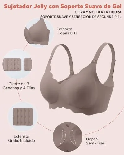 Bresdk ▫️ Sutiã sem aros Jelly Sutiã ondulado, confortável, para uso diário, para mulher 4