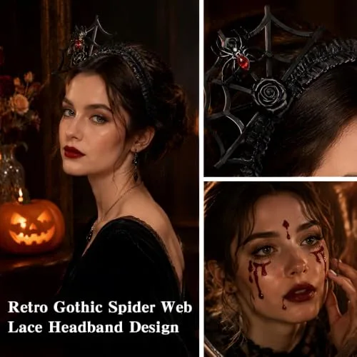 Txdzking ▫️ Diadema de Halloween, acessório decorativo para o cabelo para fantasias, festas temáticas, Carnaval e Noite das Bruxas 4