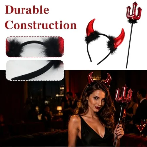 Txdzking ▫️ Diadema de Halloween, acessório decorativo para o cabelo para fantasias, festas temáticas, Carnaval e Noite das Bruxas 6