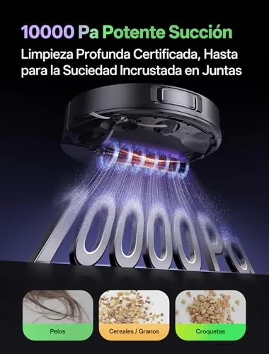 Vexilar ▫️ Robô aspirador W15 de 10 000 Pa, com esfregona e 5 mapas inteligentes, autonomia de 180 minutos, programação fácil, base com autodesvazamento de 4 L sem saco, robô aspirador e esfregador para pisos/tapetes/partículas 2