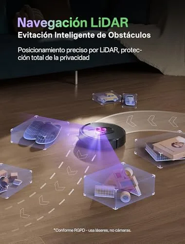 Vexilar ▫️ Robô aspirador W15 de 10 000 Pa, com esfregona e 5 mapas inteligentes, autonomia de 180 minutos, programação fácil, base com autodesvazamento de 4 L sem saco, robô aspirador e esfregador para pisos/tapetes/partículas 5