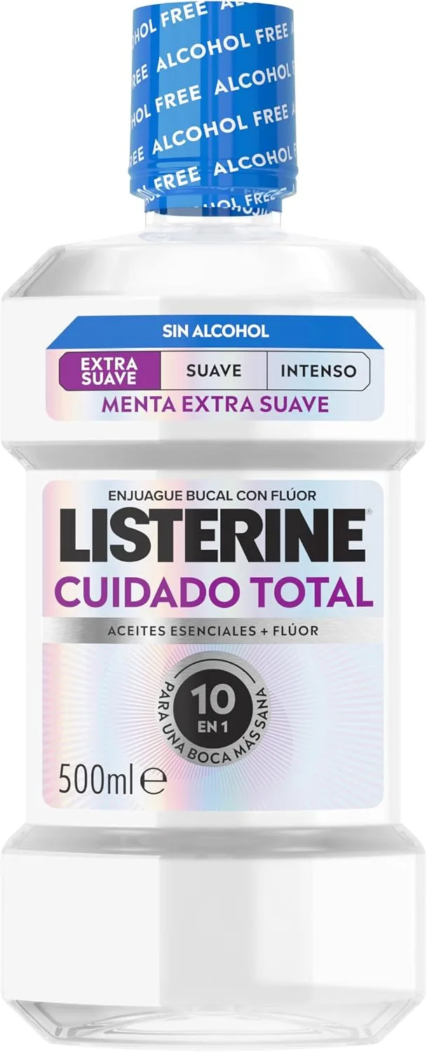 Listerine ▫️ Cuidado Total, Elixir Bucal Sem Álcool, Sabor Extra Suave, 500 ml