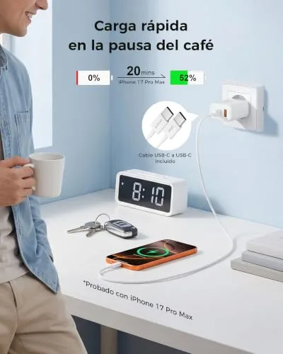 Woox ▫️ Carregador USB-C de 65 W, Carregador de Carregamento Rápido com Duas Entradas, Carregador para iPhone 2
