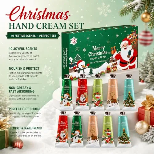 Probuk ▫️ Cremes para as mãos mini 10x30 ml, Conjunto de Natal para mulher, 10 fragrâncias 3
