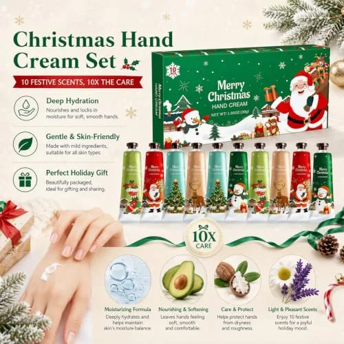 Probuk ▫️ Cremes para as mãos mini 10x30 ml, Conjunto de Natal para mulher, 10 fragrâncias 4