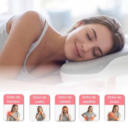 Todocama ▫️ Almofada cervical viscoelástica ergonómica para as vértebras cervicais e o pescoço, reduz a tensão e alivia a dor, capa antiácaros removível e lavável, 60 x 40 cm 3