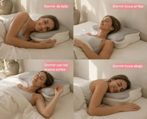 Todocama ▫️ Almofada cervical viscoelástica ergonómica para as vértebras cervicais e o pescoço, reduz a tensão e alivia a dor, capa antiácaros removível e lavável, 60 x 40 cm 4