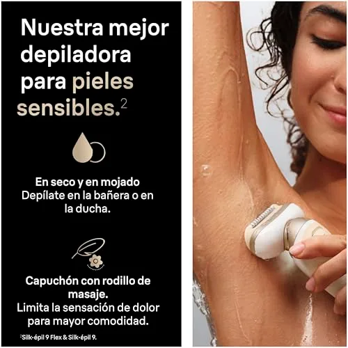 Braun ▫️ Silk·épil 9 Flex SkinSpa Depiladora Elétrica para Mulher, 9-042 3D, Dourada 5