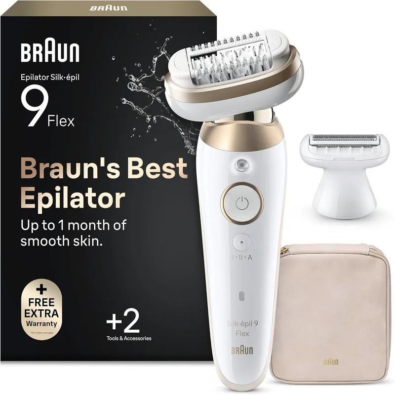 Braun ▫️ Silk·épil 9 Flex SkinSpa Depiladora Elétrica para Mulher, 9-042 3D, Dourada