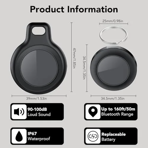 taobosec ▫️ Air Tracker Tag - Conjunto de 4, Etiqueta Localizadora, Localizador de Objetos Bluetooth 7