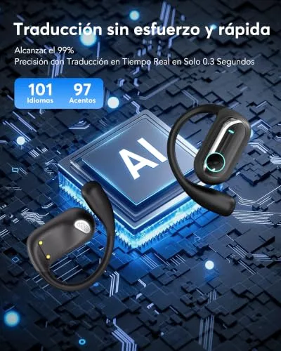 Mokseev ▫️ Tradução em Tempo Real: Auscultadores Tradutor Bluetooth 6.1 com IA 2
