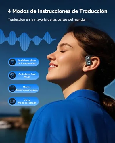 Mokseev ▫️ Tradução em Tempo Real: Auscultadores Tradutor Bluetooth 6.1 com IA 5