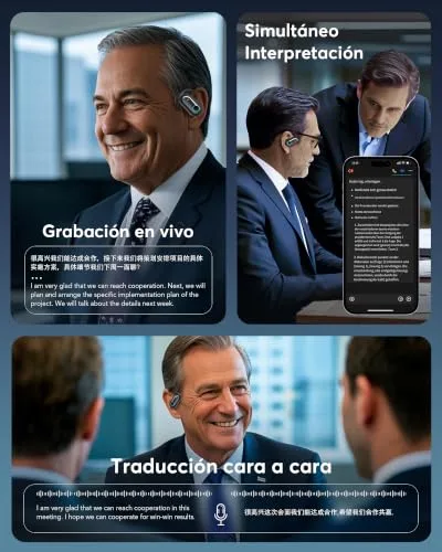 Mokseev ▫️ Tradução em Tempo Real: Auscultadores Tradutor Bluetooth 6.1 com IA 6